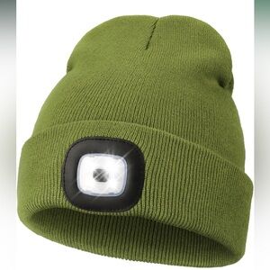 Unisex Hat with Light, USB Rechargeable Hands Free Headlamp‎ LED Beanie NWT